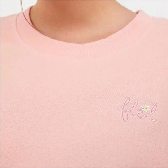 NWT For Love & Lemons Alex Peach Pullover Sweatshirt M Winter Pink Floral - Picture 3 of 4